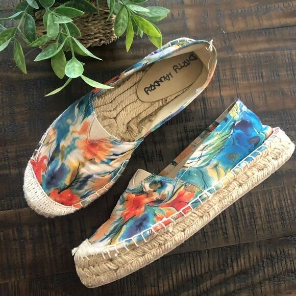Dirty Laundry Tropical Floral Platform Espadrilles - Picture 1 of 10